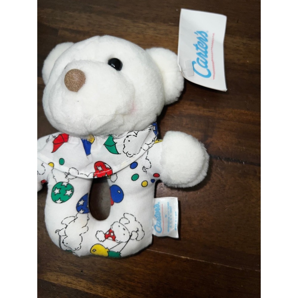 Carter's Prestige Vintage Ring Rattle Honey Bears Plush Toy HTF with Tags - Picture 4 of 5